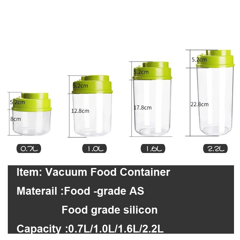 Vacuum Food Container Large Capacity Coffee Box Without Pump Vacuum Food Canister