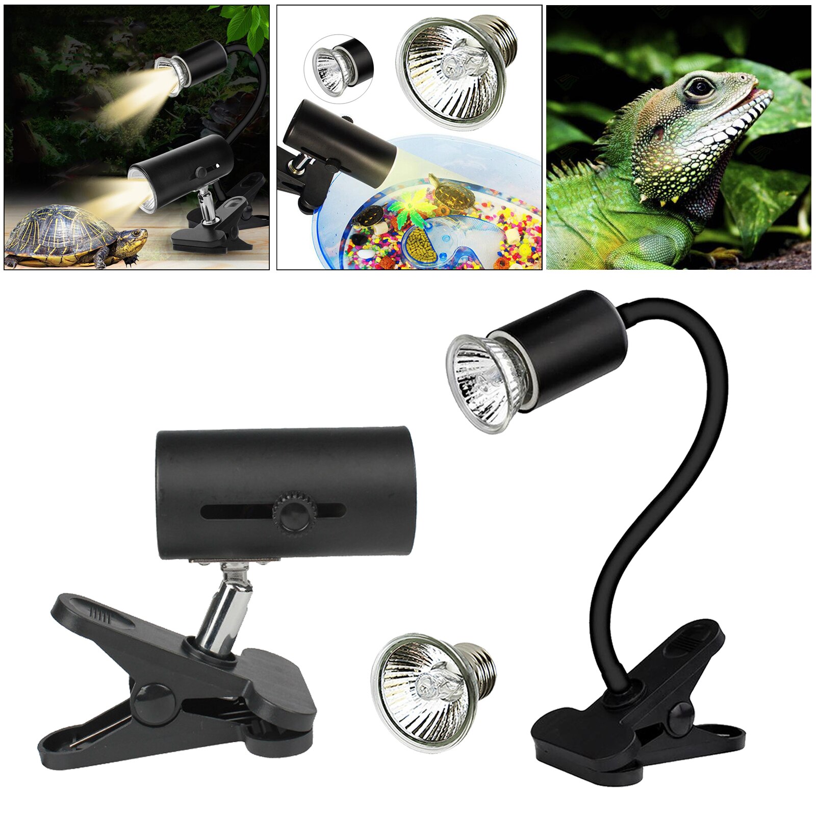 Lampe chauffante UVA + UVB pour Reptile, tortue, Mini ampoule chauffante pour animaux de compagnie, lézards amphibiens, régulateur de température, lumière UV, 25/50W