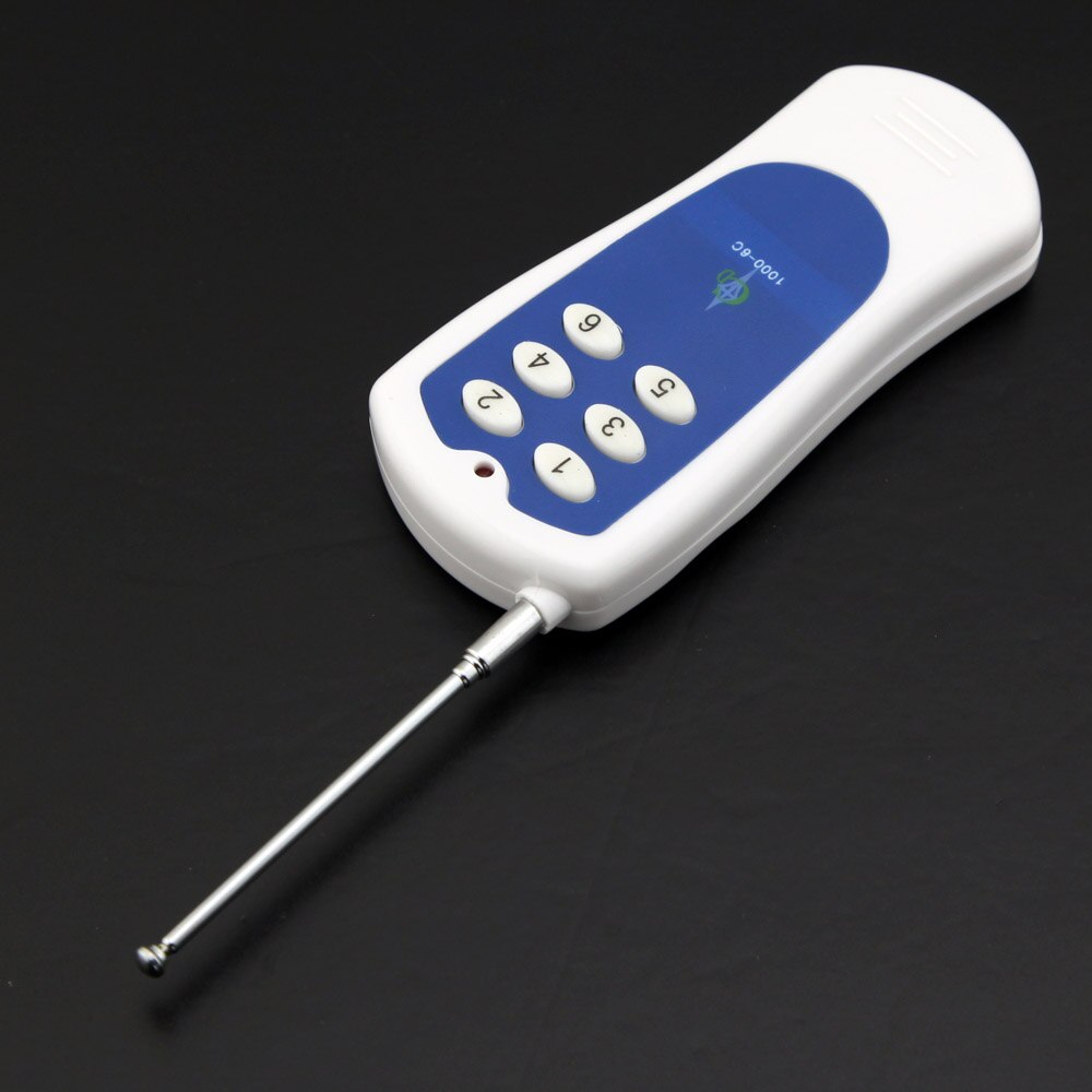 eMylo Switch AC220V 1000W 2X White&Blue Transmitter 6X 1 Channel Relays Smart RF Wireless Remote Control Light Switch 433Mhz