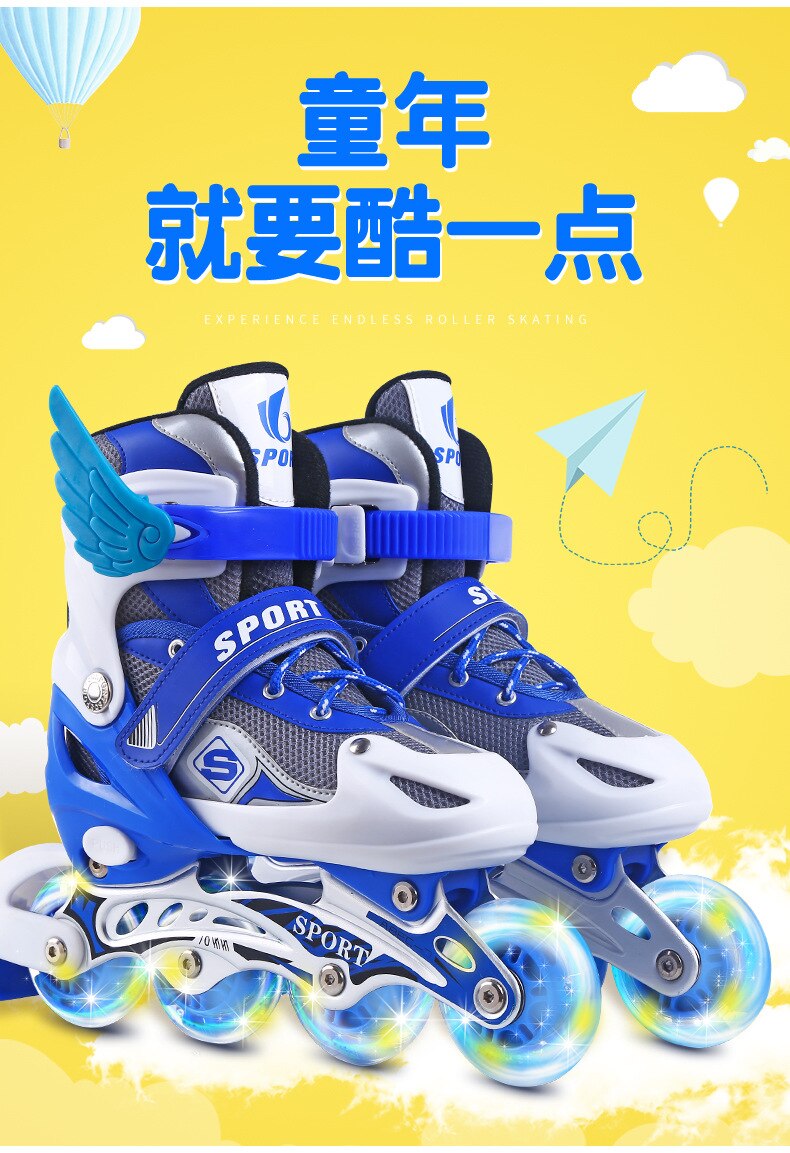 Rollschuhe für freundlicher, männer, frauen, freundlicher, einzigen Blitz, PVC, rollschuhe, Rolle Rollschuhe, einstellbare: Blau