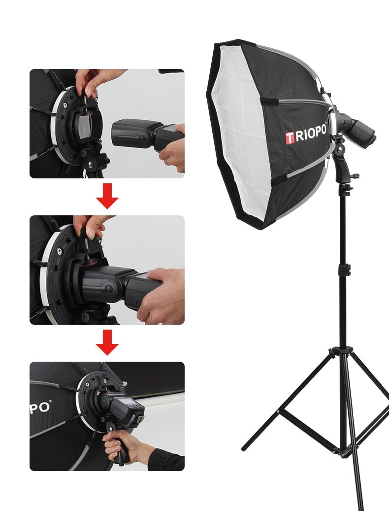 TRIOPO 90cm Photo Octagon Umbrella Light Softbox with Honeycomb handle For Godox V860II TT600 Flash Umbrella Outdoor Soft Box