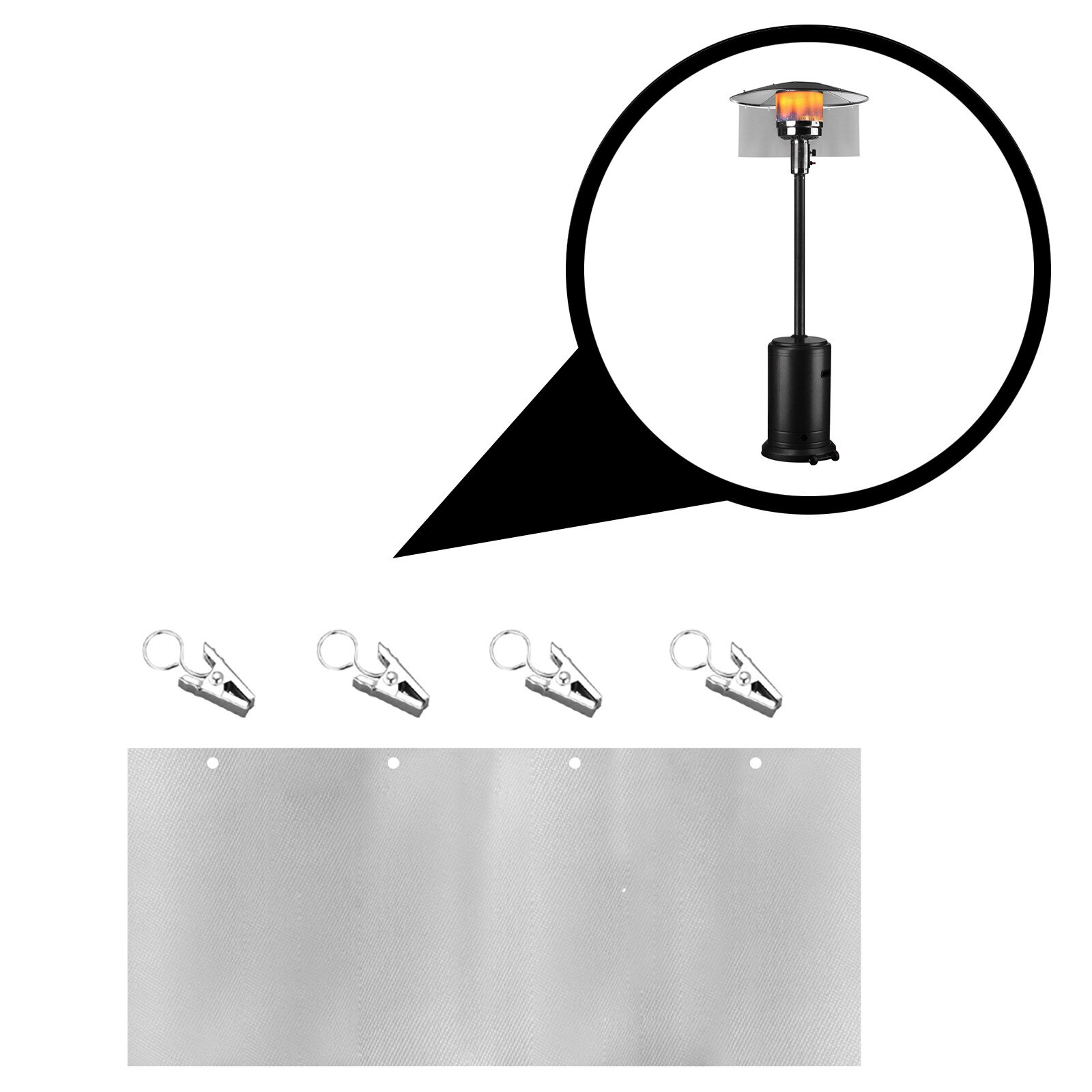 Patio Gas Heater Baffle Heat Focusing Reflector for Round Natural Gas and Propane Patio Heaters Outdoor Heater Accessories: B