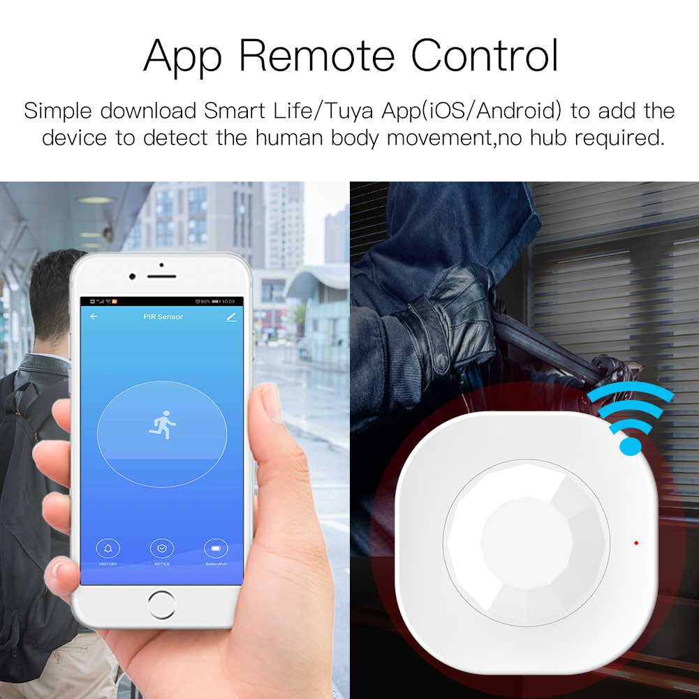 WiFi Human Presence Infrared PIR Motion Sensor Security Burglar Alarm Sensor APP Control Compatible Tuya Smart Home Automation