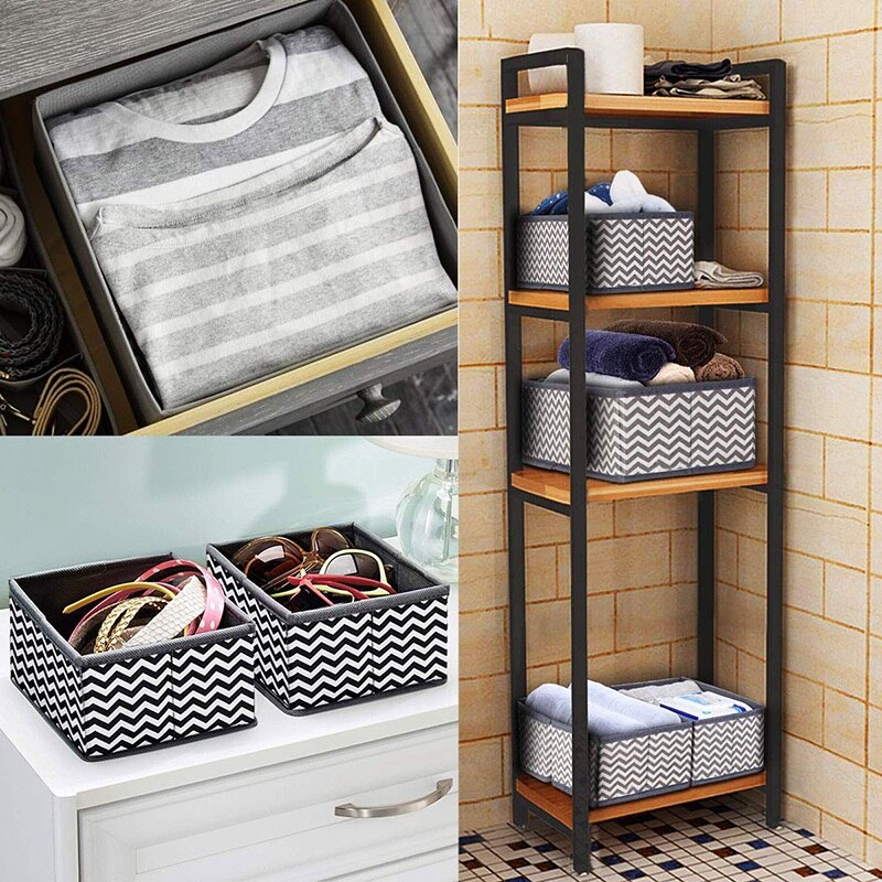 Separadores de cajones de tocador de tela, conjunto de 8 Organizadores de armario, caja de almacenamiento plegable para calcetines, ropa interior, sujetadores, corbatas, Juguetes