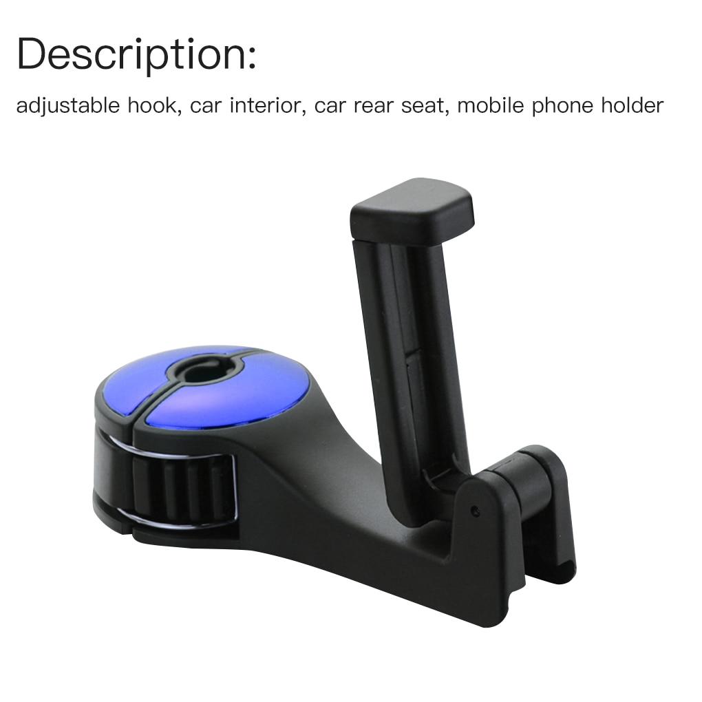 Soporte móvil ajustable titular del teléfono del coche reposacabezas de coche ganchos de sujeción asiento colgador trasero Clips para bolso de artículos para el hogar