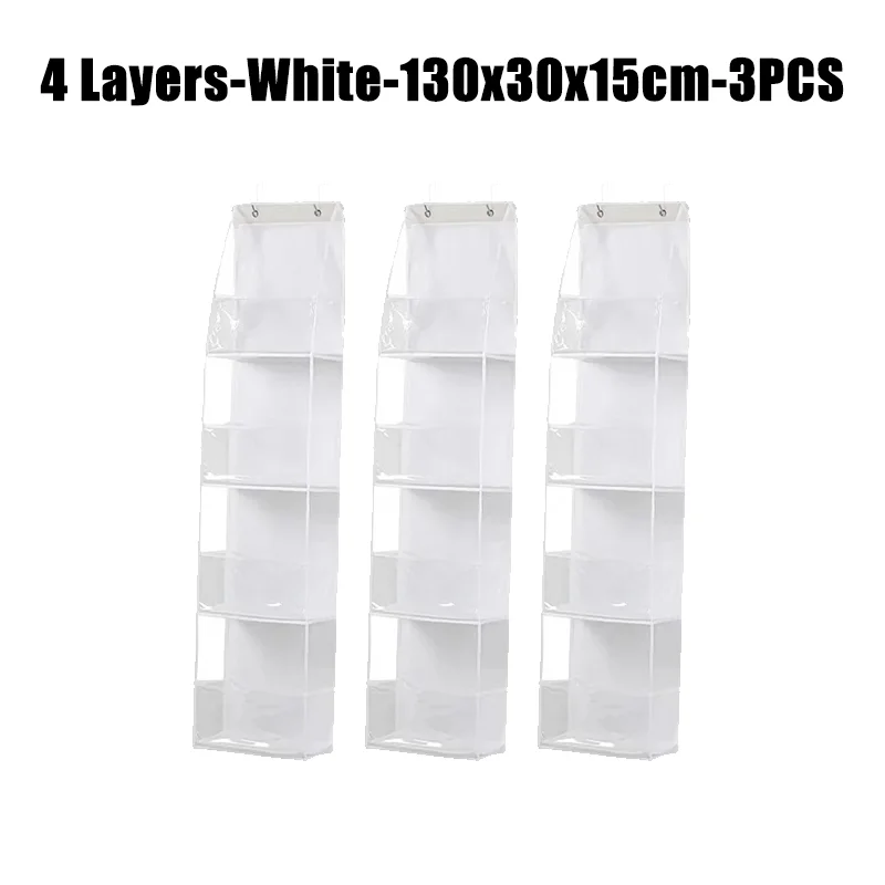 Sobre a porta pendurado despensa organizador de armazenamento pendurado com bolsos de plástico transparente organizador de grande capacidade para armário quarto: Rosa