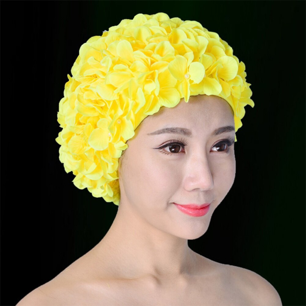 de la flor señoras pétalo gorra de baño Vintage Floral gorro de verano de las mujeres deportes de agua gorro de piscina