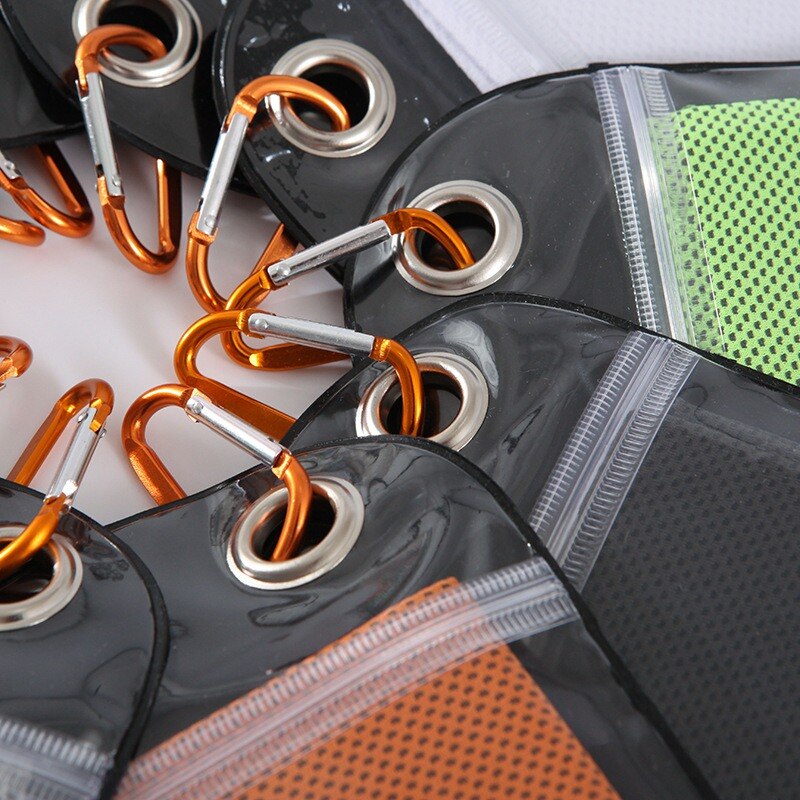 Ice Towel Swimming Towel Heat Relief Reusable Chill Cool Towel With Carabiner Clip Yoga Travel Golf Gym Camping Fitness Running