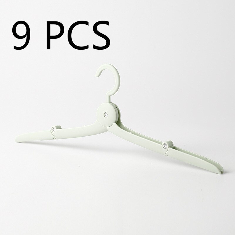 9 stks/set Reizen Opvouwbare Hangers Mini Draagbare Reizen Hangers Slaapzaal multi-purpose Hangers Opvouwbare Rack: green