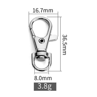 5 stk metallposer stropp spenner hummer lås krage karabinkrok diy nøkkelring bag del tilbehør: 3 d 8 g metallspenne