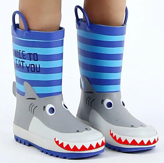 Mode kinderen Regen Laarzen Shark Patroon Regen Buizen 3D Driedimensionale Dier Vorm Waterdichte Schoenen Voor Jongens Meisjes