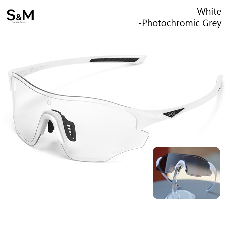 S&M Photochromic Glasses Marathon Sports Change Windproof Glasses Cycling Sunglasses Women's Bicycle Glasses UV400 Goggles: green