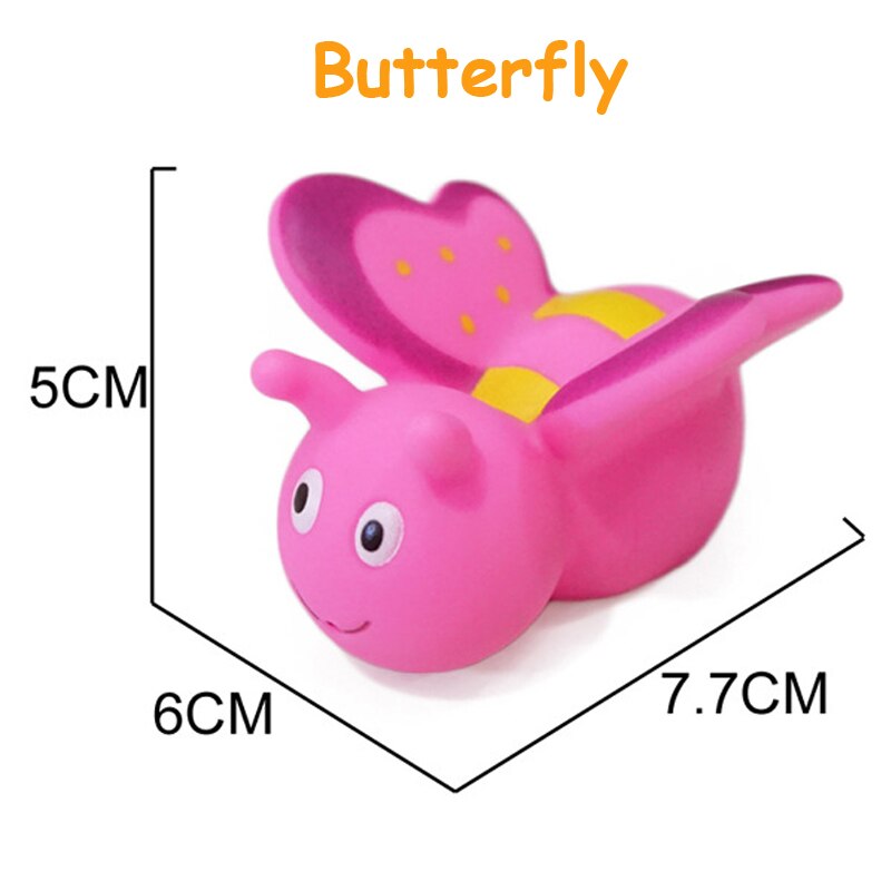 1Pcs Lovely Mixed Animals Swimming Water Toys Colorful Soft Rubber Float Squeeze Sound Squeaky Bathing Toy For Baby Bath Toys: 18