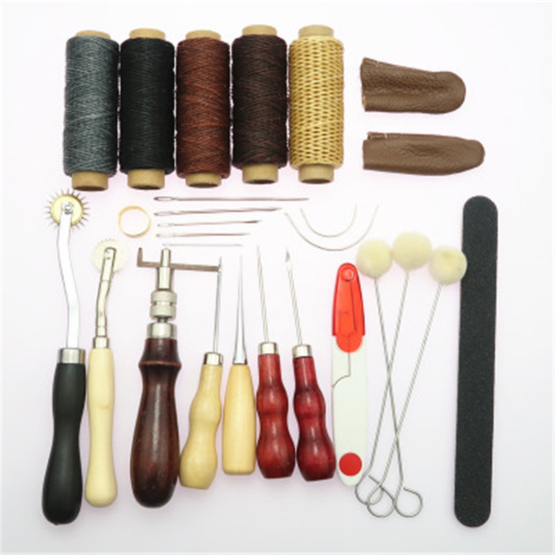 Miusie Lederen Naaien Kit Leer Hobbygereedschappen Set Hand Naaien Priem Stiksels Punch Carving Werk Zadel Groover Set Voor Beginners: type18