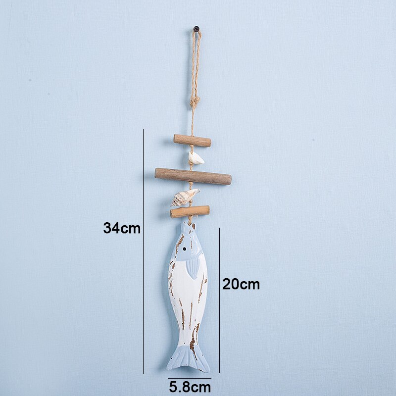 Natuurlijke Houten Vis Muur Opknoping Ornament Coastal Strand Hout Vis Decoratie Voor Thuis Muur Decor: C
