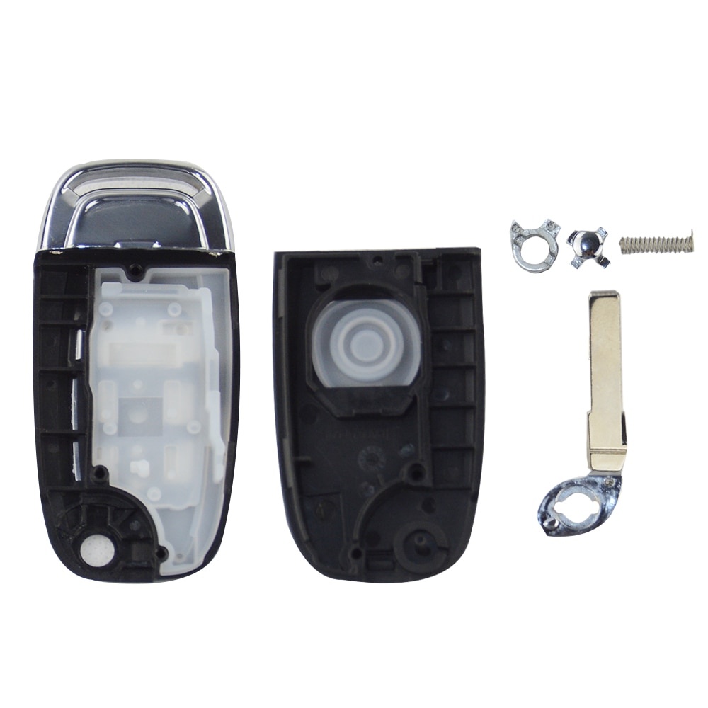 OkeyTech Folding Remote Car Key Case For VW Volkswagen Caddy Golf Jetta Beetle Polo Tiguan Modified Car Key Case Uncut Blade