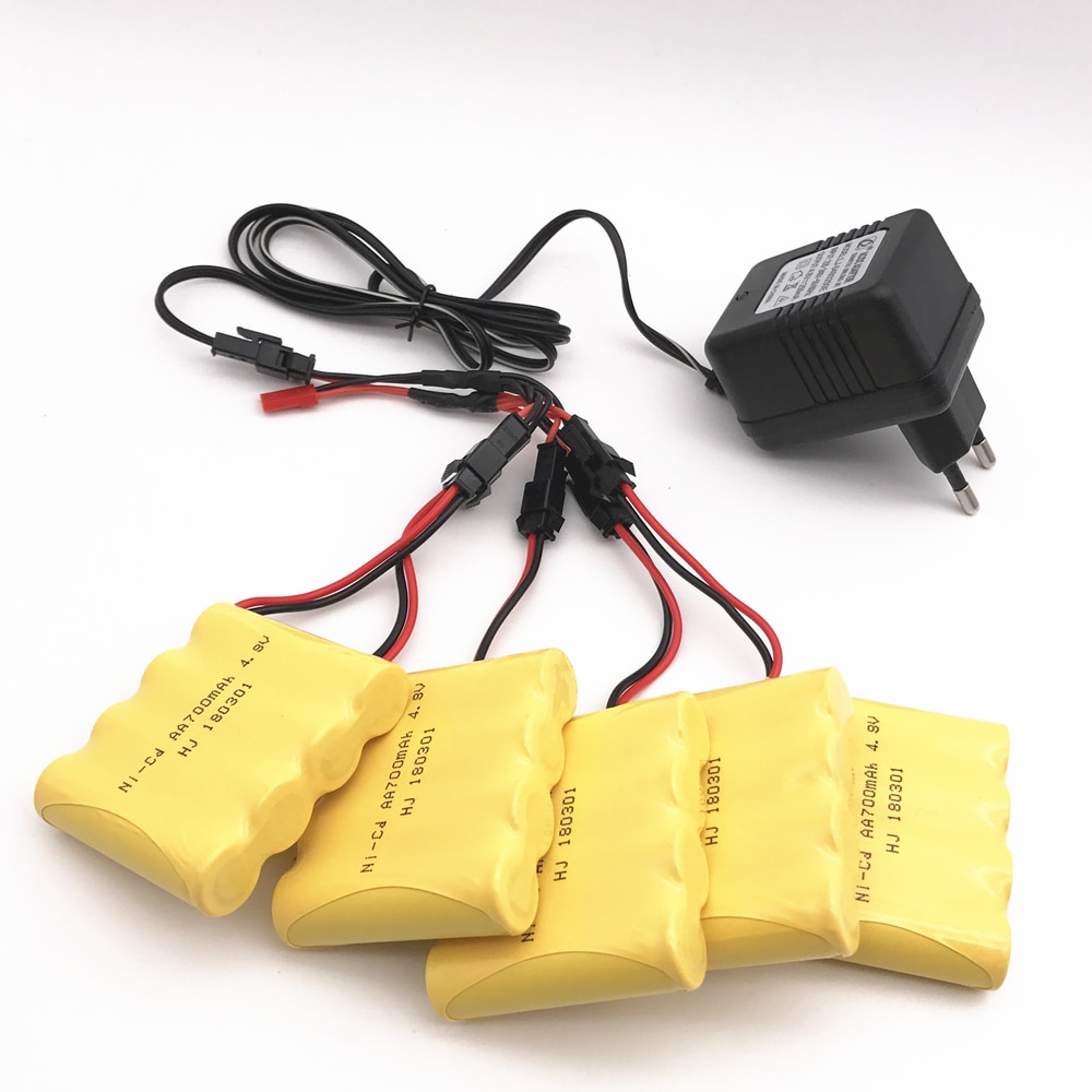 4.8V 700mAh Ni-Cd Battery With 5 in 1 Charger For Remote Control Toys Lighting Electric Tool AA Group RC TOYS Battery Group