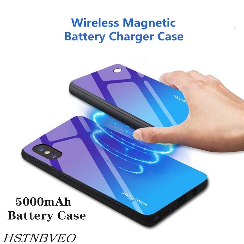 Wireless Charging Magnetic Battery Case For Samsung Galaxy S9 Plus S9 Note 8 Note 9 Power Bank Case Colorful Backup Battery