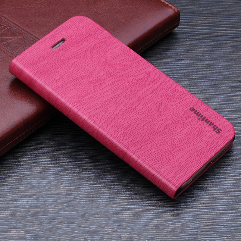 Wood grain PU Leather Case For Alcatel 3X Flip Case For Alcatel 3X Business Phone Bag Case Soft Silicone Back Cover: Rose red