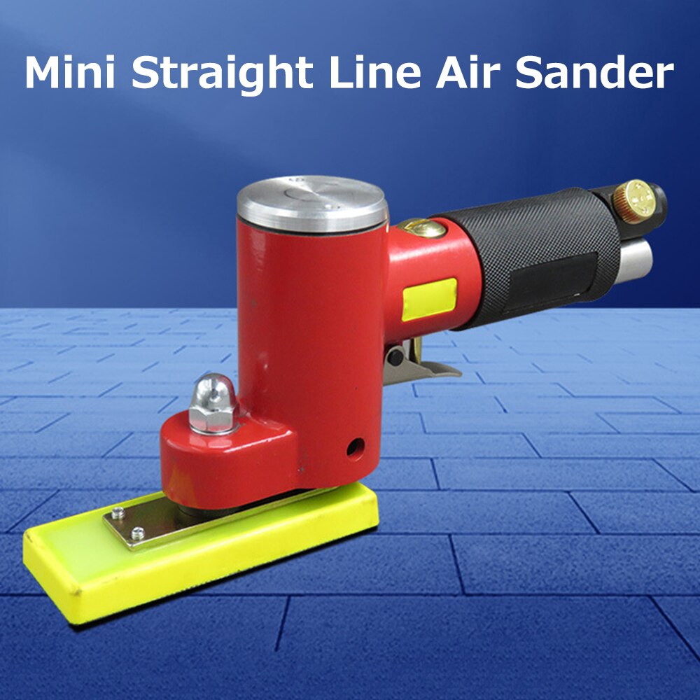 Mini Straight Line Air Sander with Sanding/ Rubber/Iron Pad Random Orbital Pneumatic Sander Air-operated Handheld Polisher Waxer