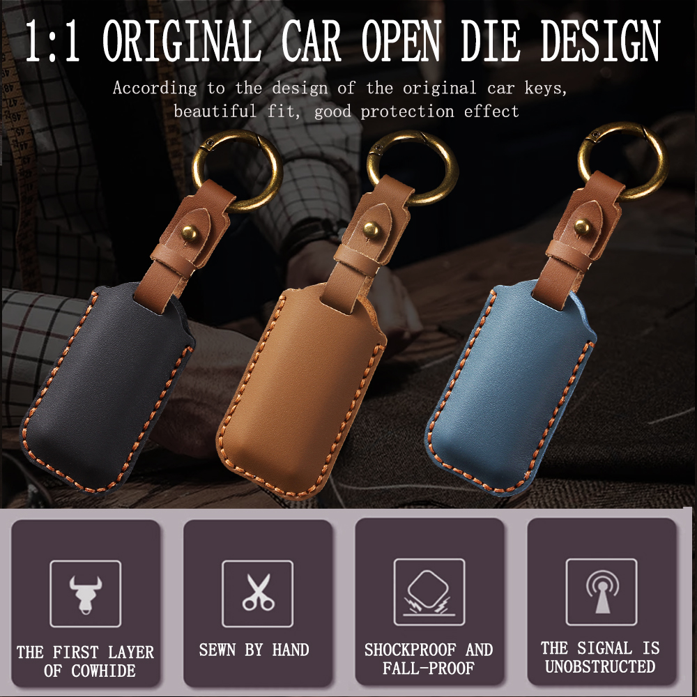 Funda de cuero para llave de coche, funda para mando de llaves inteligente para Volvo S60 V60 S90 V90 Xc40 C40 Xc60 Xc90 Polestar 2 3 4 5 6