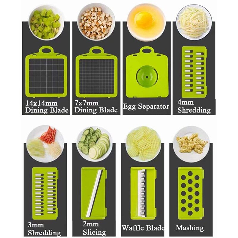 Multifunctional Vegetable Cutter Mandoline Slicer 8 Blades Vegetable Choppers With cut-resistant Gloves Onion Potato Slicer Dice