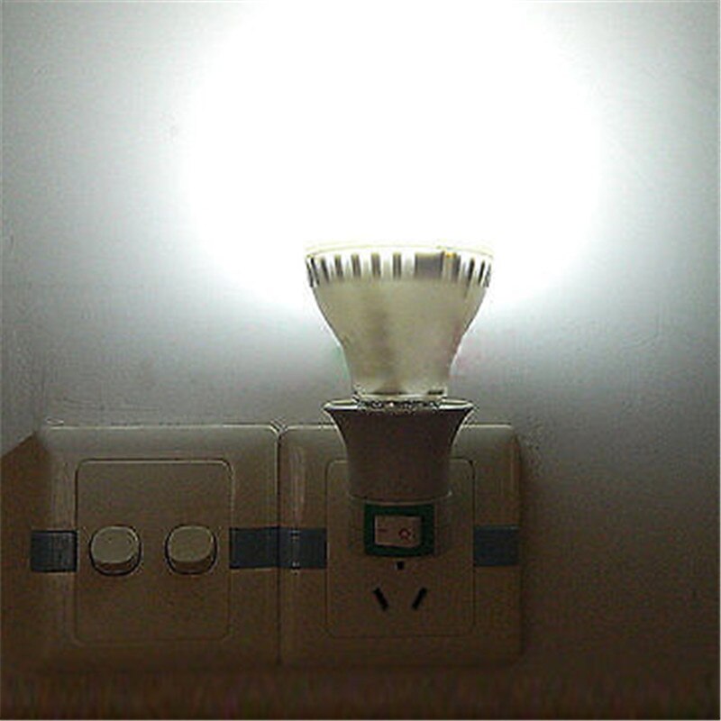 E27 lampsockel eu-kontakt väggskruv nattlampa lamphållare adapter omvandlare 110-240v med på-av-kontrollbrytare