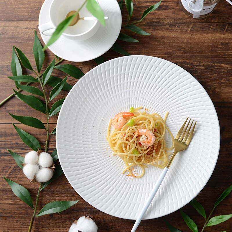 Nordic Stijl Matte Keramische Plaat Ondiepe Plaat Cake Dessertbord Westerse Plaat Disc Pasta Plaat Schotel Thuis Restaurant