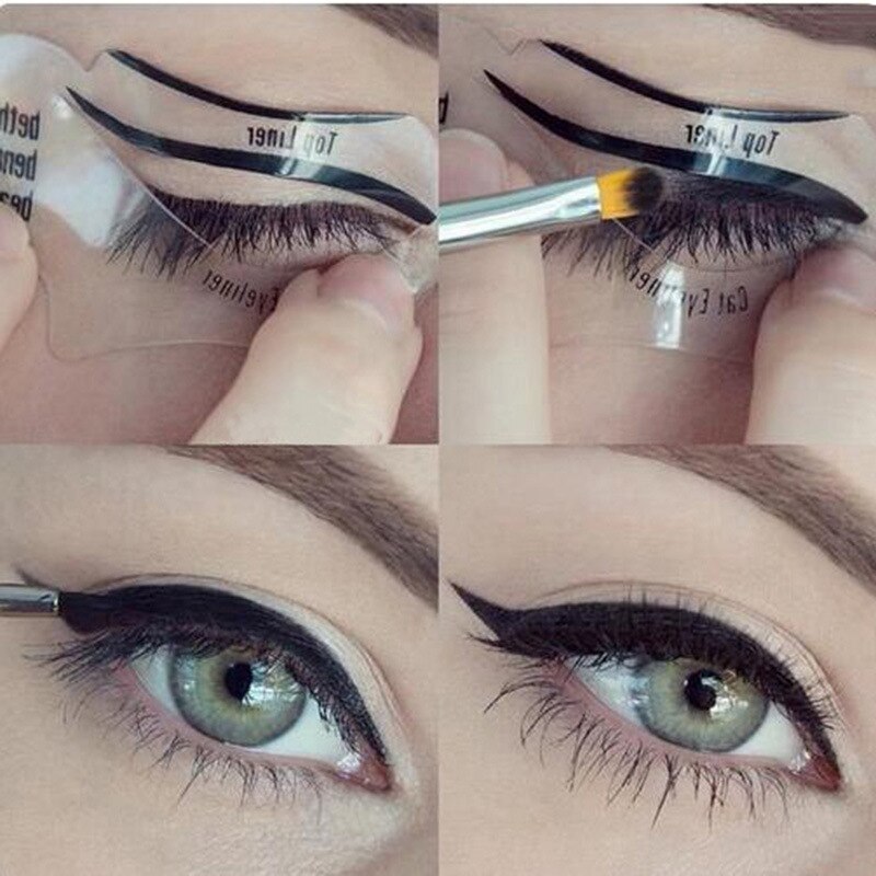 10pc Eyeliner Lidschatten Schablonen geflügelt Auge Liner Bleistift Lidschatten Modelle Vorlage Gestaltung Führer Schablone Augen Machen hoch Hilfe werkzeuge