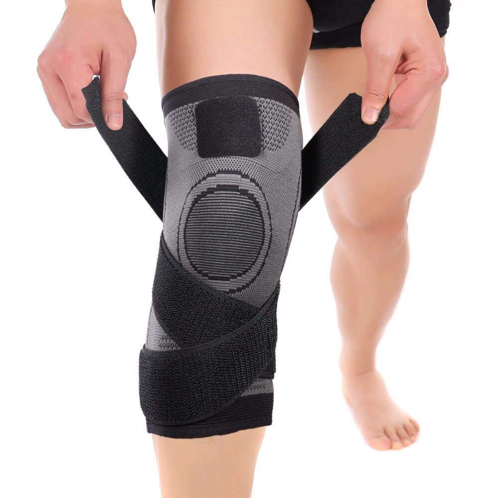 Gratis skib under tryk fitness løb cykling bandage knæ støtte seler elastisk nylon sports kompression pude ærme