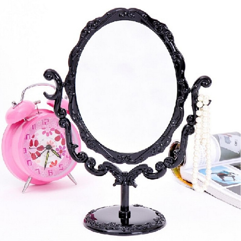 Zwarte Vlinder Vrouwen Make Desktop Draaibare Gothic Kleine Size Rose Stand Compacte Spiegel