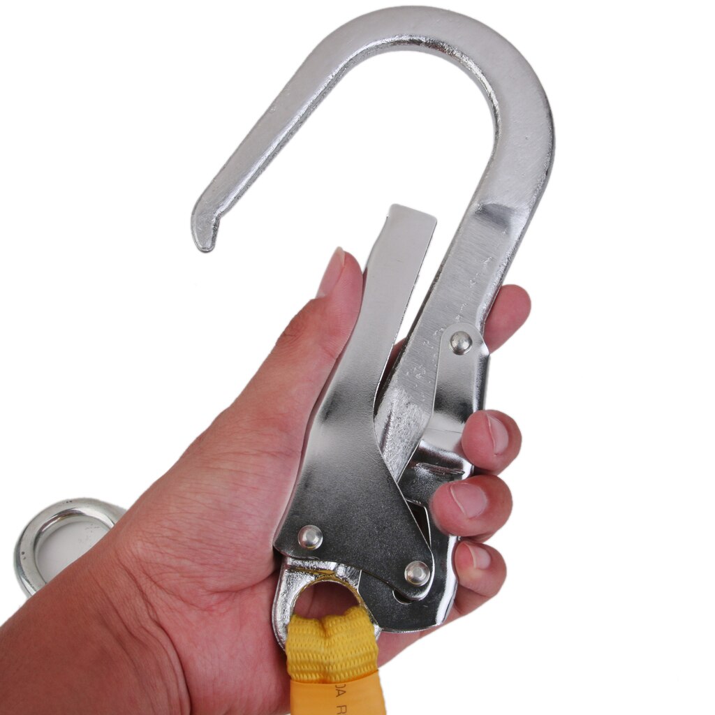 22KN Safety Belt Harness Fall Arrest Lanyard Strap & Carabiner Stainless Steel for Rock Tree Climbing Sportsman