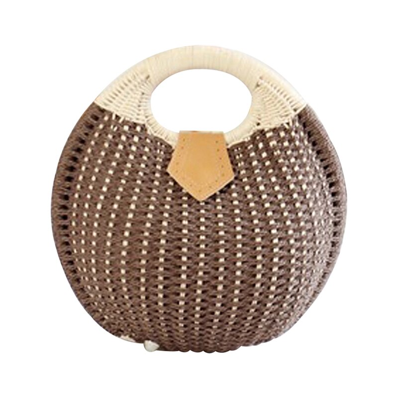 Nid d'escargot fourre-tout sac à main été sacs de plage femme sacs de paille sac à main femme sac en rotin: Coffee