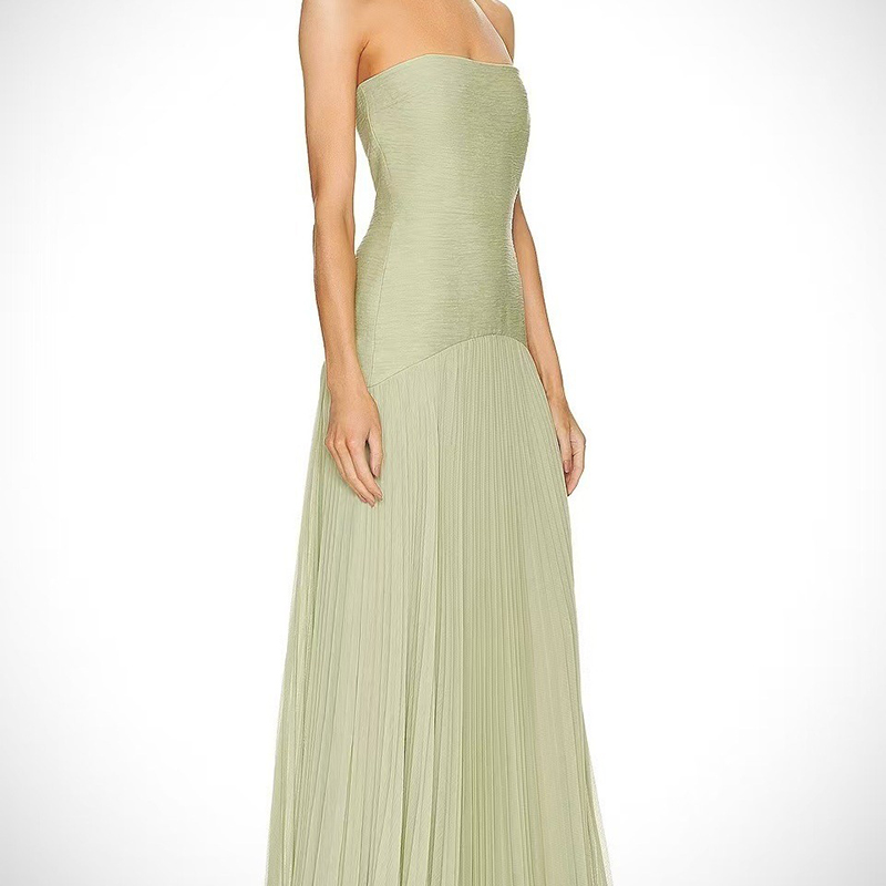 Kvinder sommer off shoulder tube top maxikjoler chic sexet ren højtaljet festkjole pit stribet draperet lang kjole