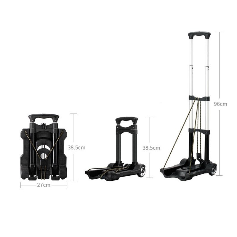 Folding Portable Trolley Mini Aluminum Alloy Luggage, Family Travel Shopping Small Trolley Case Cart