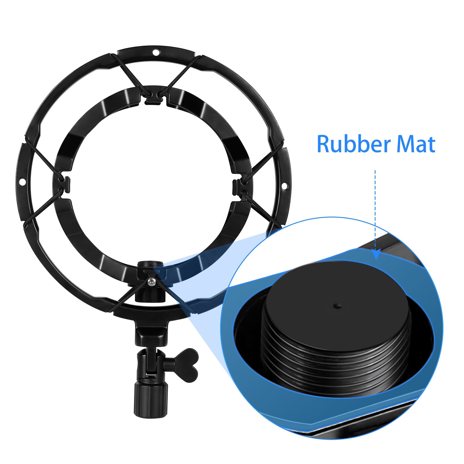 Studio trasmissione registrazione Mic Shock Mount staffa per microfono leggera con manopola di bloccaggio per Yeti blu