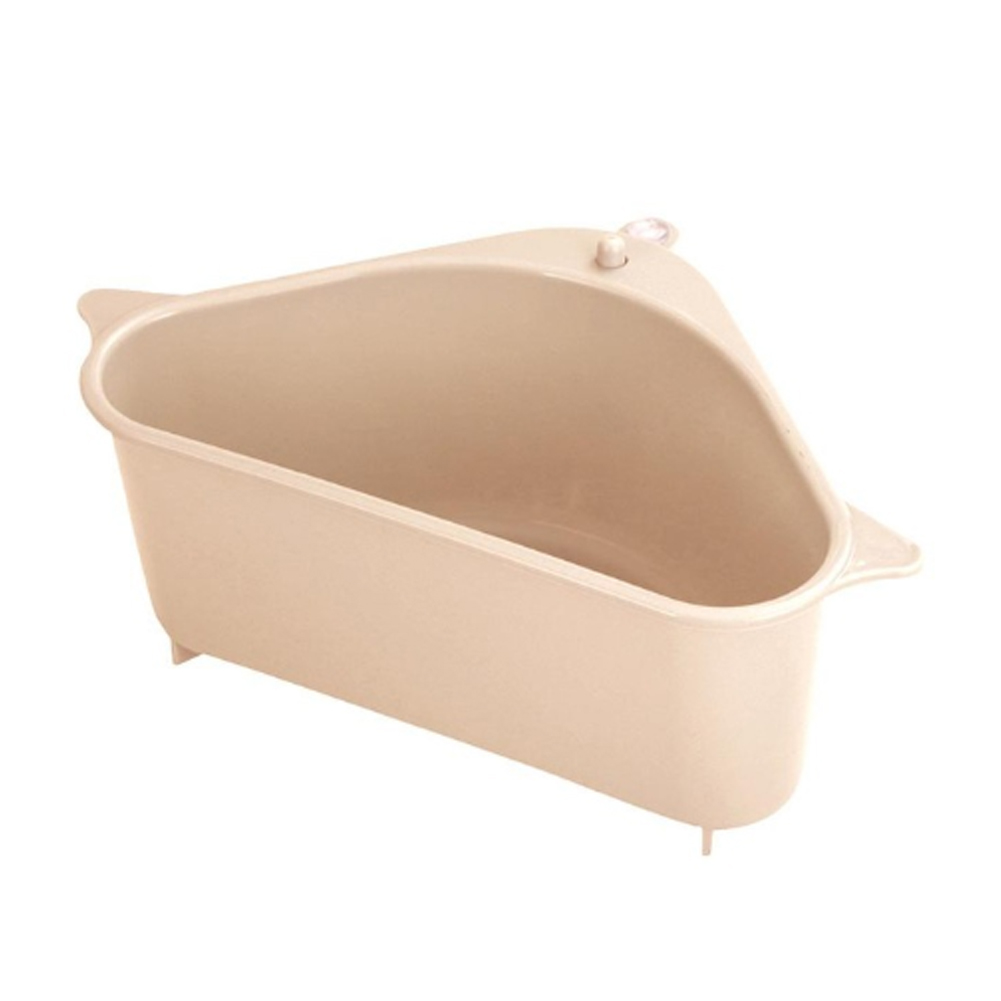 Keuken zuignap gootsteenrek zeep spons rek keuken groente rek thuis gootsteen afvoerrek driehoekige opslag opbergers hanger: Beige