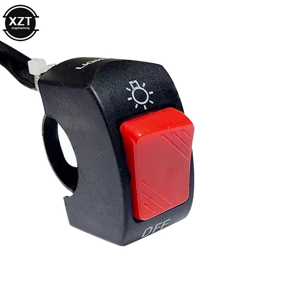 12V Knop Connector Stuur Aan/Uit Schakelaar Motorfiets Drukknop Voor Atv Elektronische Fiets Scooter Motor: red