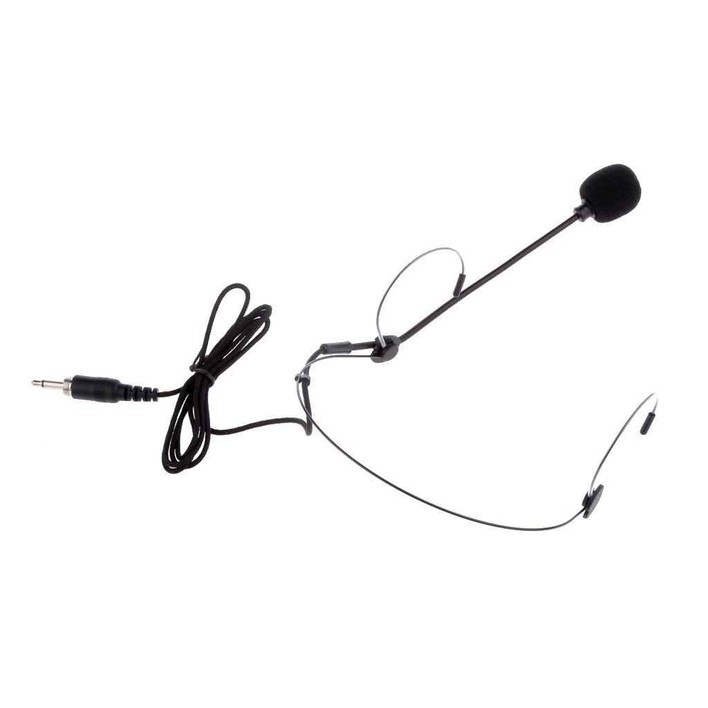 3.5mm Plug Black Wired Unidirectional Microphone Headworn Headset Mic