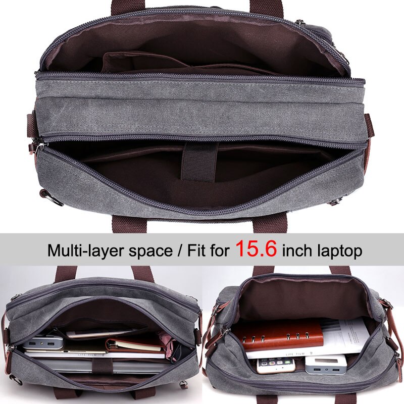 Men Canvas Briefcase Business Laptop Handbag Large Messenger Shoulder Bag Big Casual Male Tote Back Bags Travel Suitcase XA162ZC