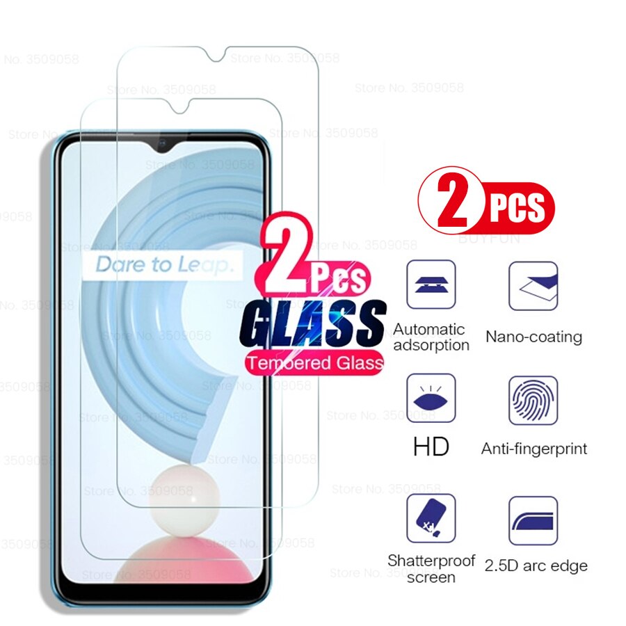 2 Stuks Beschermende Glas Realmi C21 Bril Full Screen Gehard Glas Voor Oppo Realmy Realme C21 C 21 Realmec21 6.5 ''Cover Film