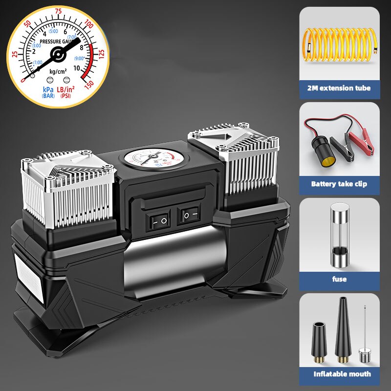 Tragbare Luft Kompressor Reifen Inflator-Auto Reifen Pumpe Mit Digital Manometer 12V DC Helle Notfall Taschenlampe: Zeiger