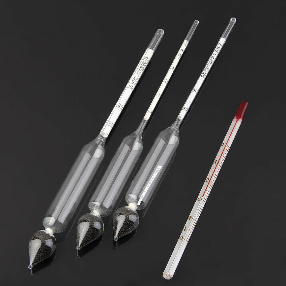 3pcs/Set Alcoholometers Concentration Tester Alcohol Thermometer Meter Breathalyzer alcohol tester Concentration