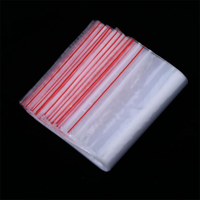 100 Stuks Zip Lock Tassen Helder Voedsel Opslag Poly Pouch Pakket Kleine Sieraden Verpakking Hersluitbare Vacuüm Opbergtas Dikke Verse tas