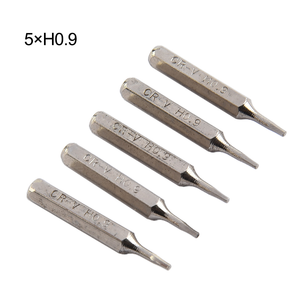 Embout de tournevis H4 × 28mm, petit embout de tournevis hexagonal H0.7 H0.9 H1.5 H3 H4 4mm, tige hexagonale, outil d'équipement de vis pour l'industrie du meuble 5 pièces: Black