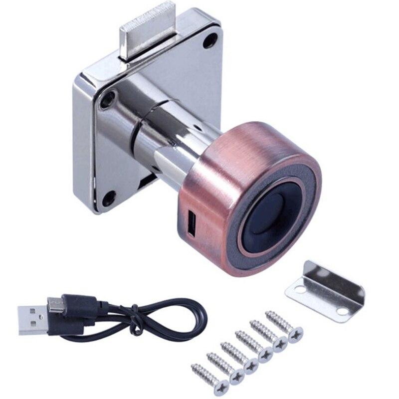 Safe Fingerprint Door Lock Hole Free Installation for Mailboxes School Lockers Shoe Cabinet Bookcase File Cabinet: 32-RB