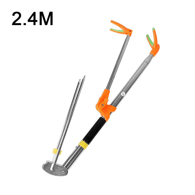 Boden Angelrute Stand Halterung Einstellbare Stuhl Kasten Fisch Stangen Halfter 1,5-2,4 M Faltbare Angeln Werkzeug Hand Stange klammern: 2.4m