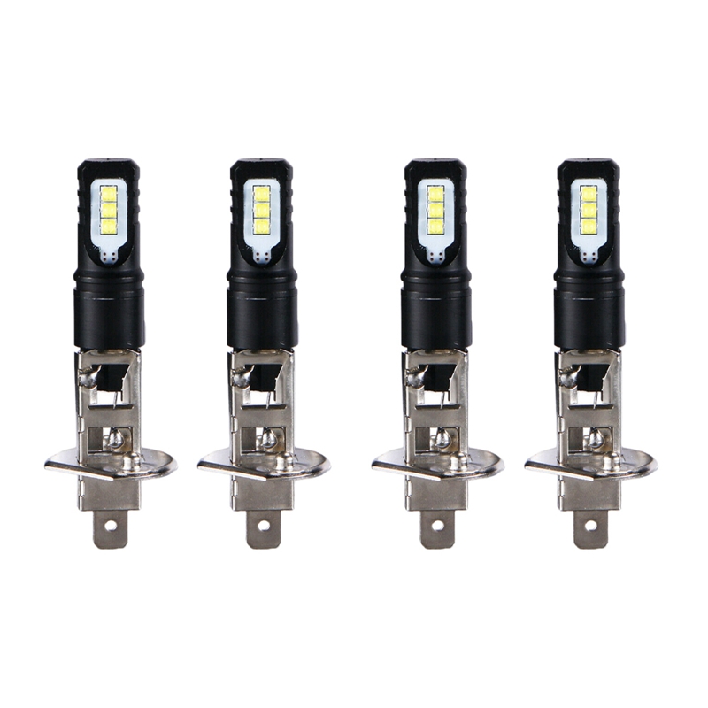 4X H1 6000K Super Bright White 6000LM DRL LED Headlight Bulb Kit High-Beam: Default Title