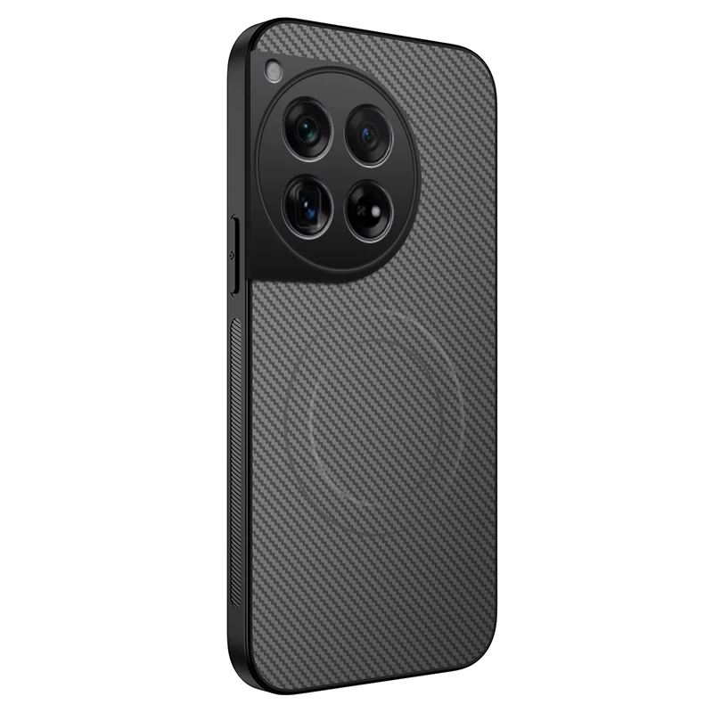 Biznesowa tekstura Kevra z włókna węglowego, wąska, odporna na upadki obudowa telefonu dla jeden plus 13/12/11R kompatybilna z ładowaniem Magsafe: SZARY / OnePlus 13