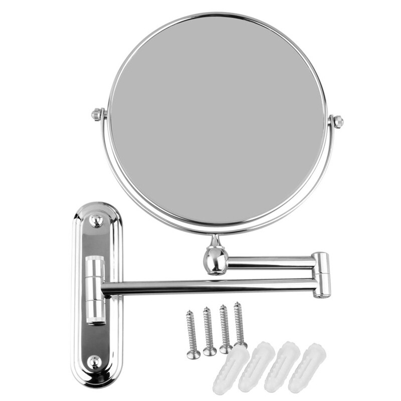 Silver Extending 8 inches cosmetic wall mounted make up mirror shaving bathroom mirror 3x nification